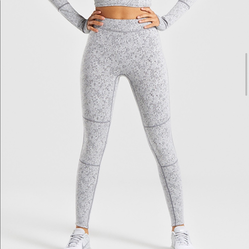 Gymshark Fleur Texture leggings - charcoal marl M